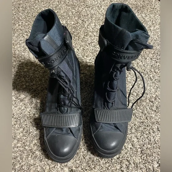 Converse GR82 Heeled Combat Boots Military Moto Punk Grunge Alt - Picture 4 of 12